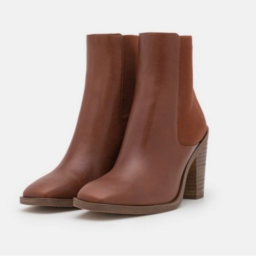 Rag & Bone Axel Chelsea Bootie Ankle Boots Square Toe Shoes Brown Italy 37 (6.5)